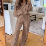 Vneck Pullover Sweatpant Set