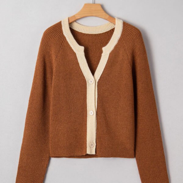 The Suzette Contrast-Trim Cardigan